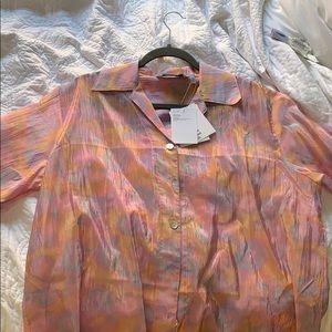 Retro button up boxy bowling style shirt